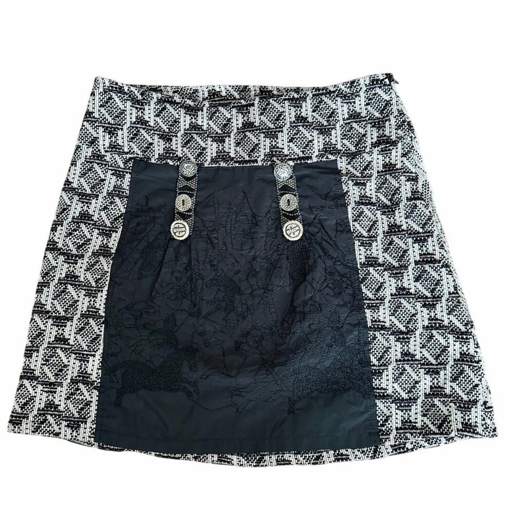 Save The Queen Skirt Y2K Avant Garde Patchwork Art Mini Italy Textured S
